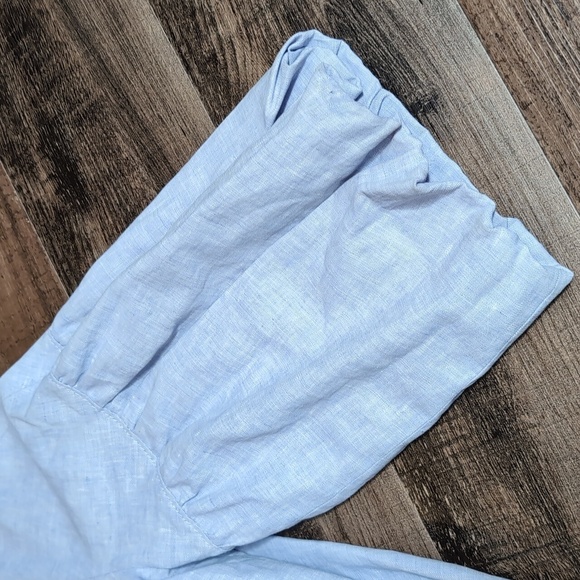 Armani Collection Linen Jacket • Swing Bubble Sleeve • Size 12 • Baby Blue - Picture 16 of 16